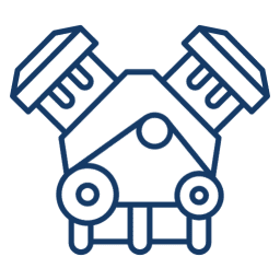 Engine blueprint icon on black background