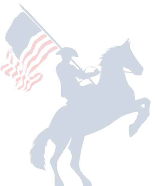 Silhouette of rider with American flag